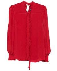 Twinset - Lace-Trim Pussy-Bow Blouse - Lyst