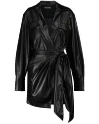 David Koma - Faux Leather Shirt Dress - Lyst