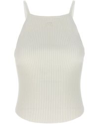 Courreges - Logo-Patch Ribbed-Knit Tank Top - Lyst