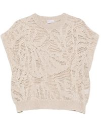 Brunello Cucinelli - Dazzling Water Lillies Knit T-Shirt - Lyst