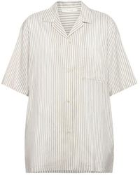 The Row - Jorge Striped Silk Short Sleeve Shirt - Lyst
