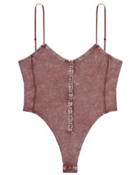 DIESEL - T-Ley Marbled Ribbed Jersey Thong Bodysuit - Lyst