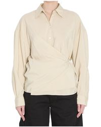 Lemaire - Long-Sleeved Draped Shirt - Lyst