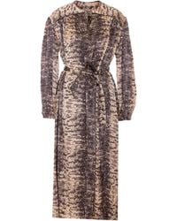 Isabel Marant - Silk Midi Dress With Belt - Lyst