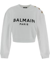 Balmain - Logo Printed Sweatshirt - Lyst