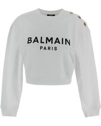 Balmain - Logo Printed Sweatshirt - Lyst