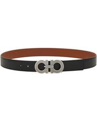 Ferragamo - Ferragamo Reversible And Adjustable Gancini Belt - Lyst