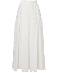 Elie Saab - Embroidered Cotton-Blend Midi Skirt - Lyst
