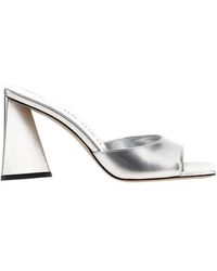 The Attico - The Devon Square-Toe Metallic Mules - Lyst