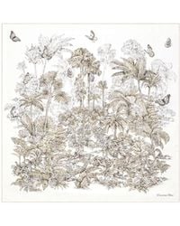 Dior - Iviera Toile De Jouy Palms 90 Square Scarf - Lyst