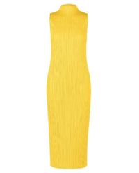 Pleats Please Issey Miyake - Pleated Sleeveless Midi Dress - Lyst