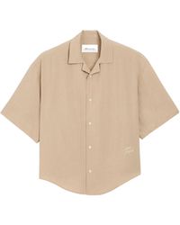 Ami Paris - Embroidered Short-Sleeved Boxy Shirt - Lyst