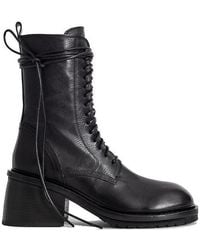Ann Demeulemeester - Leather Combat Boots - Lyst
