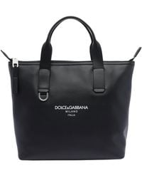 Dolce & Gabbana - Logo Printed Zipped Small Tote Bag - Lyst