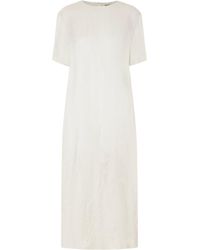 KHAITE - Webber Crinkled-Voile Midi Dress - Lyst