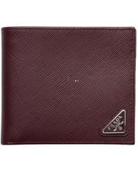 Prada - Triangle Logo Bifold Wallet - Lyst