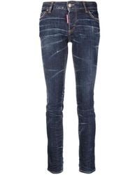 DSquared² - Logo Patch Skinny Distressed Jeans - Lyst