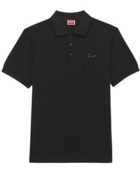 KENZO - Signature Embroidered Slim Polo Shirt - Lyst