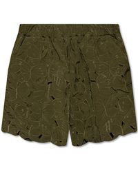 RED Valentino - Lace-Detailed High-Waisted Shorts - Lyst