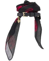 McQueen - Skull Print Silk Bracelet - Lyst