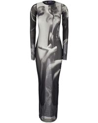 Jean Paul Gaultier - Long Dress Smoking Print Technical Fabric - Lyst