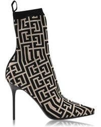 Balmain - Logo High-Heeled Boots - Lyst