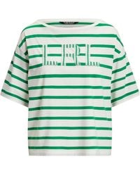 Ralph Lauren - Striped Logo-Patch Cotton T-Shirt - Lyst