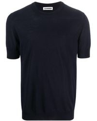 Jil Sander - Short Sleeved Crewneck Knitted T-Shirt - Lyst