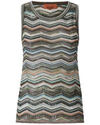 Missoni - Sleeveless Chevron Knitted Top - Lyst