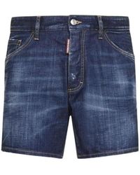 DSquared² - Loose-Fit Distressed Denim Shorts - Lyst