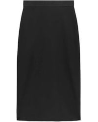 MSGM - High-Waist Logo-Jacquard Midi Skirt - Lyst