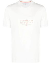Brunello Cucinelli - Slogan-Print Cotton T-Shirt - Lyst