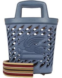 Etro - Logo Embroidered Cut-Out Detailed Bucket Bag - Lyst