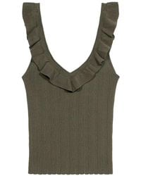 Blumarine - Ruffled V-Neck Tank Top - Lyst