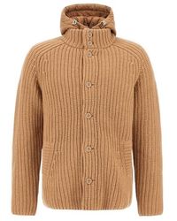 Herno - Hooded Knitted Button-Up Cardigan - Lyst