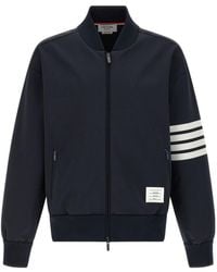 Thom Browne - Striped Zip-Up Bomber Jacket - Lyst