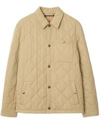 Burberry - Long Sleeved Quilted Gabardine Jacket - Lyst