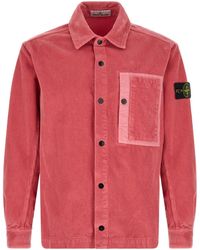 Stone Island - Logo Patch Corduroy Shirt - Lyst