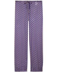 Dries Van Noten - Pachas Striped Straight-Leg Devoré Trousers - Lyst