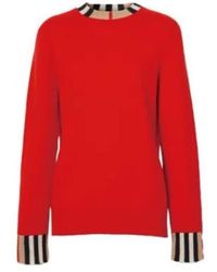 Burberry - Striped Crew Neck Sweater - Lyst