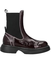 Ganni - Solid Color Platform Boots - Lyst