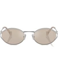 Miu Miu - Eyewear Oval Frame Sunglasses - Lyst