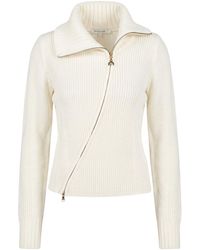 Patrizia Pepe - Asymmetric-Zip Knitted Sweater - Lyst