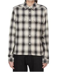 Rick Owens - Cropped Plaid Buttoned Overshirt - Lyst