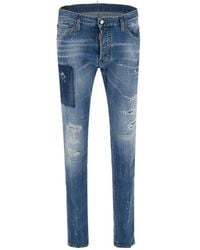DSquared² - Distressed Washed Skater Jeans - Lyst