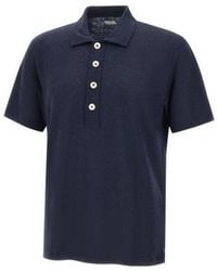 Eleventy - Buttoned Knit Polo Shirt - Lyst
