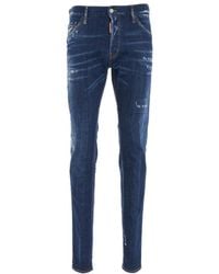 DSquared² - Mid-Rise Distressed Slim-Fit Jeans - Lyst