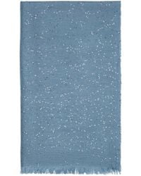Brunello Cucinelli - Sequin Embellished Frayed Edge Scarf - Lyst
