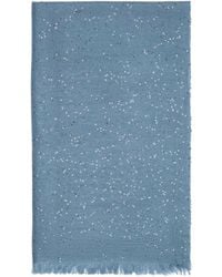 Brunello Cucinelli - Sequin Embellished Frayed Edge Scarf - Lyst