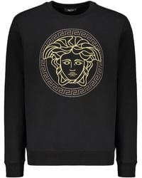 Versace - Logo Detail Cotton Sweatshirt - Lyst